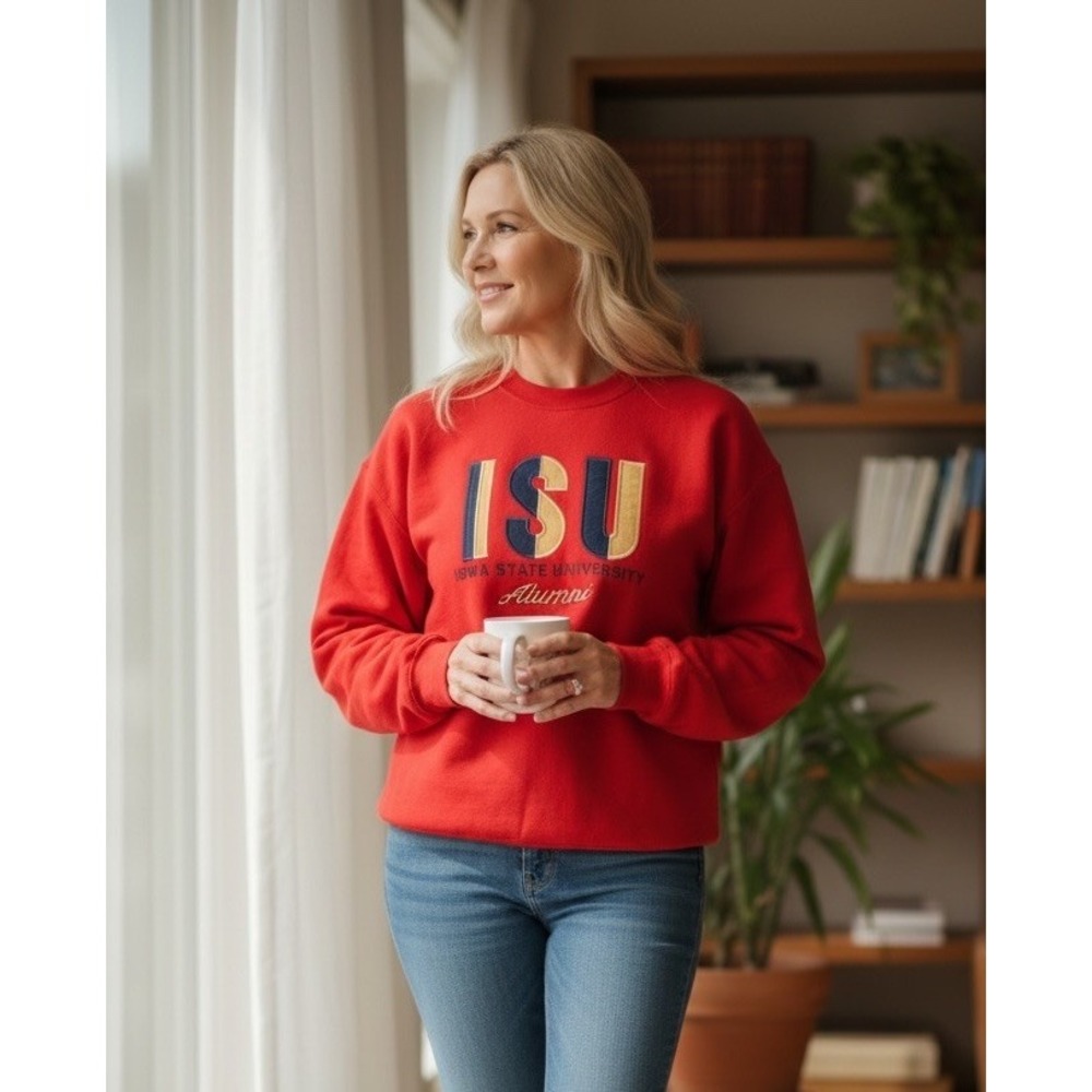 NAS National Athletic Sweatshirt Iowa State University ISU Alumni Red XL
